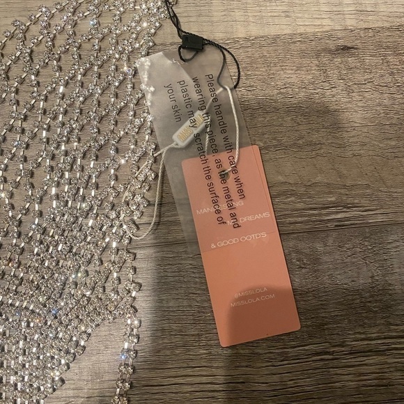 Embellished fringe bra top miss Lola Rhinestones, Fringe Top, Halter Neck - Picture 7 of 9